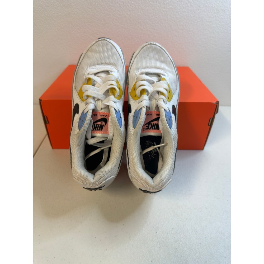 Nike Air Max 90‎ White  Multi Color Psychic Blue 7W #2404 - Picture 5 of 6